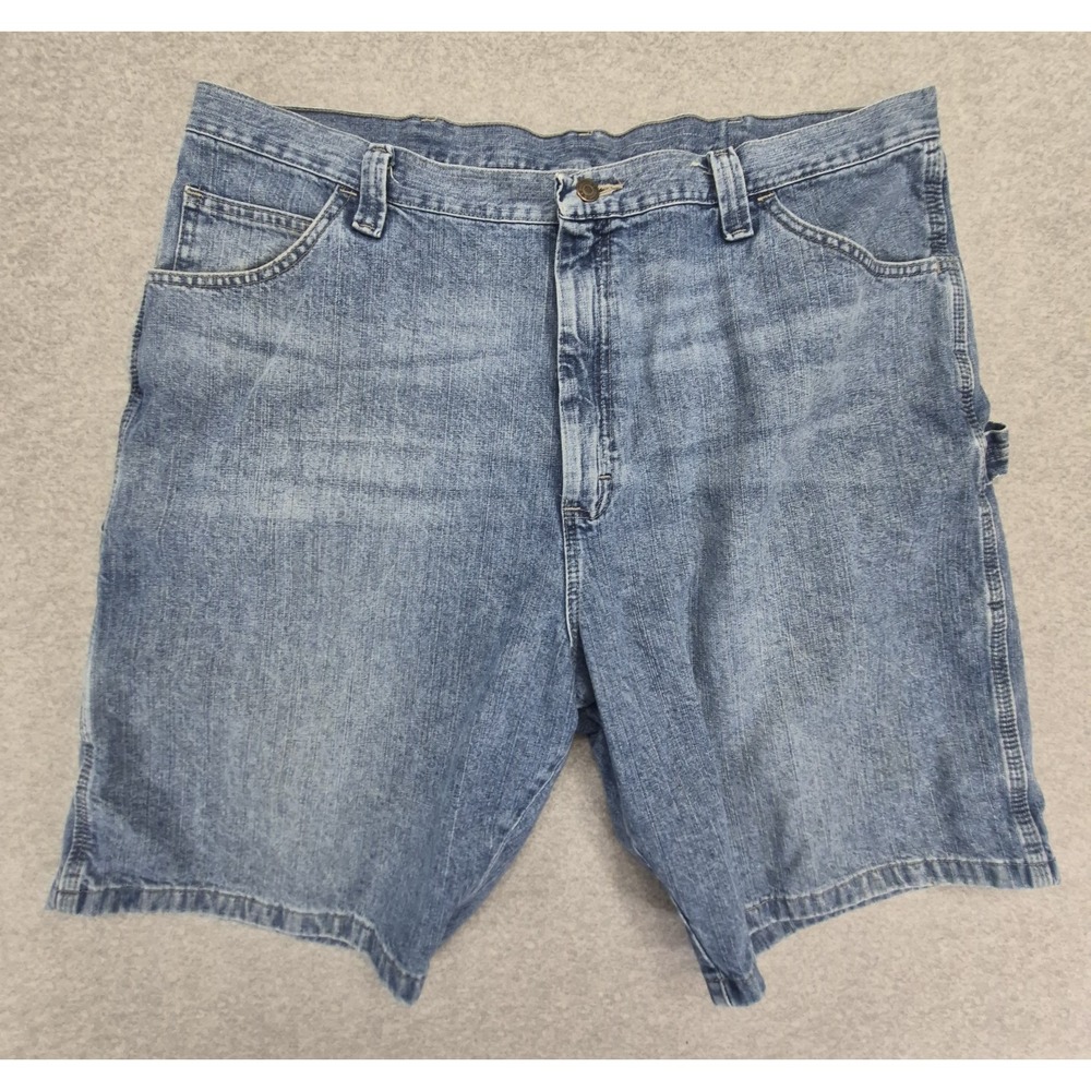 Wrangler Carpenter Shorts Mens 42 Blue Denim Utility Workwear Painter Cotton